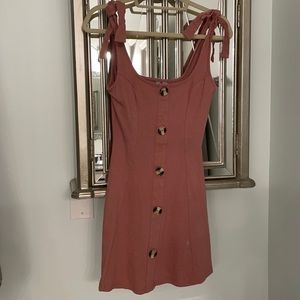 ASOS tie shoulder mauve button front dress